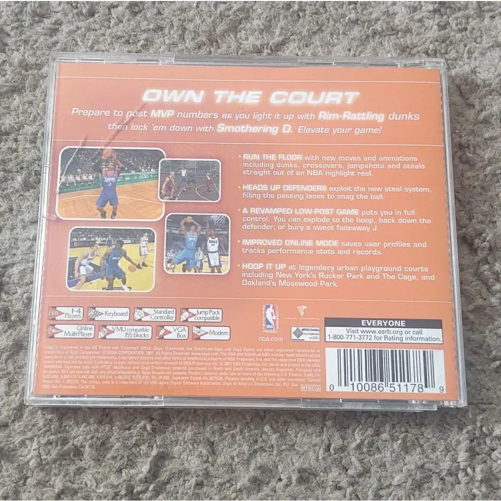Sega Sports NBA 2K2 Dreamcast COMPLETE PRE-OWNED
